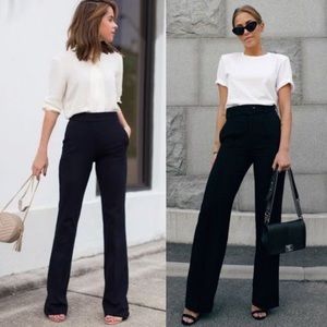 Bootcut flared dress pants black elastic waist